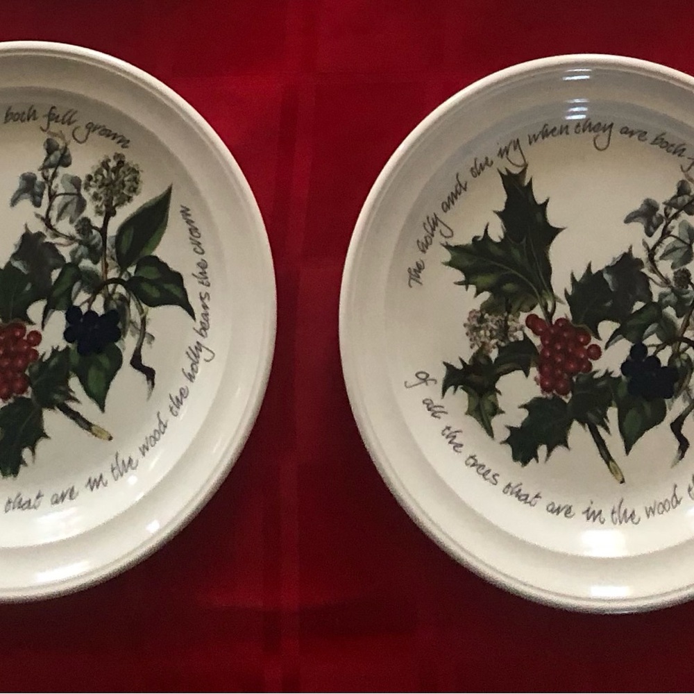 Portmeirion:The  Holly And The Ivy set of two Salad Plates. Brand NWT.